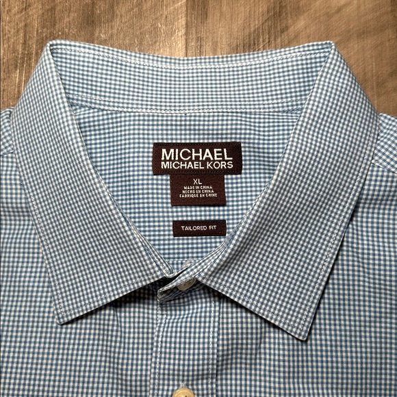 Michael Michael Kors Gingham Tailored Double Pocket Long Sleeve Button Down - XL - Picture 6 of 8